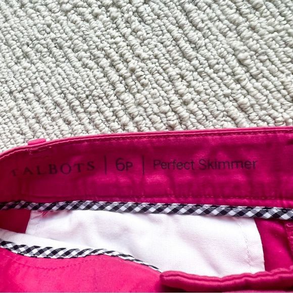 Pretty Pink Talbots Perfect Skimmer Crop Pants Size 6P - Picture 2 of 3